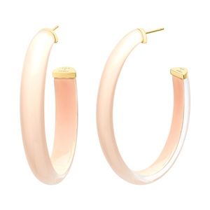 LARGE PINK NUDE OVAL HOOPS BY GOLD & HONEY